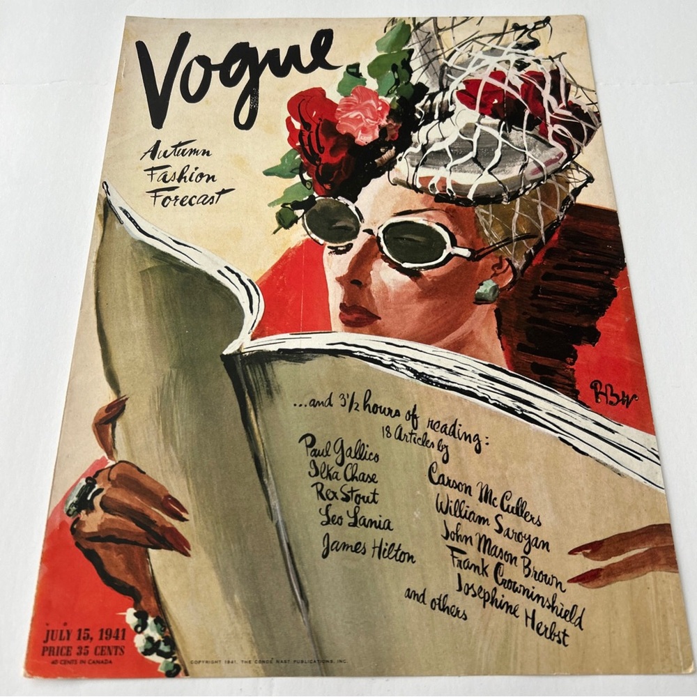 Vintage Vogue Magazine Original Cover Art